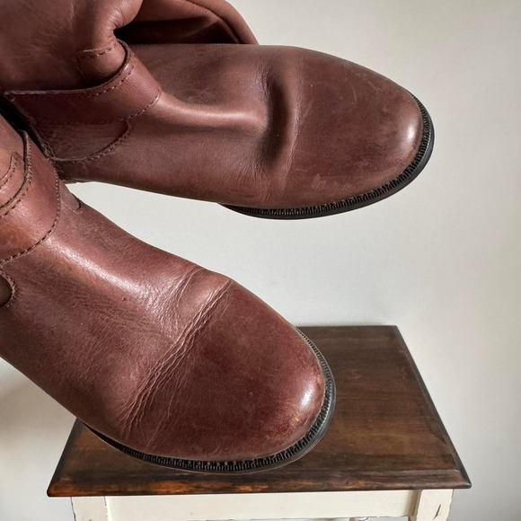 Brown knee-high boot size 8 harness moto boho campus chocolate - Picture 8 of 8